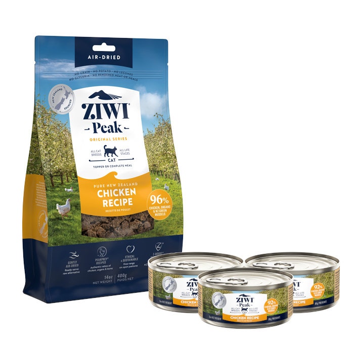 Ziwi Peak Air Dried Chicken Dry Cat Food 400g Chicken Wet Cat Food 85gx24 Petbarn