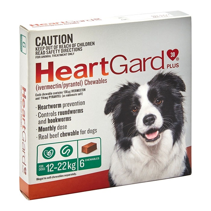 Heartgard Plus Chew For Medium Dogs Green 6Pk Petbarn