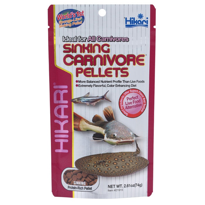 Hikari Carnivore Sinking Pellets Fish Food 74g Petbarn