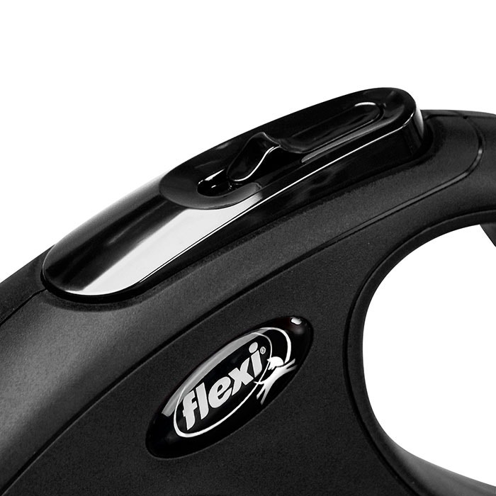 Flexi Classic Retractable Cord Dog Lead Black 8m Medium Petbarn