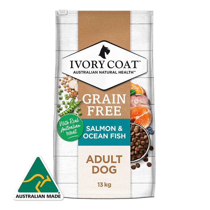 Ivory Coat Grain Free Ocean Fish Salm Adult Dog Food 13kgx2 Petbarn