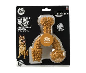 Tasty Bone Nylon Peanut Butter Trio Bone Dog Toy Large