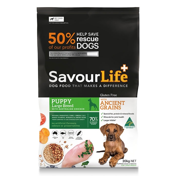 SavourLife Ancient Grains Lg Brd Puppy Food 20kgx2 Petbarn