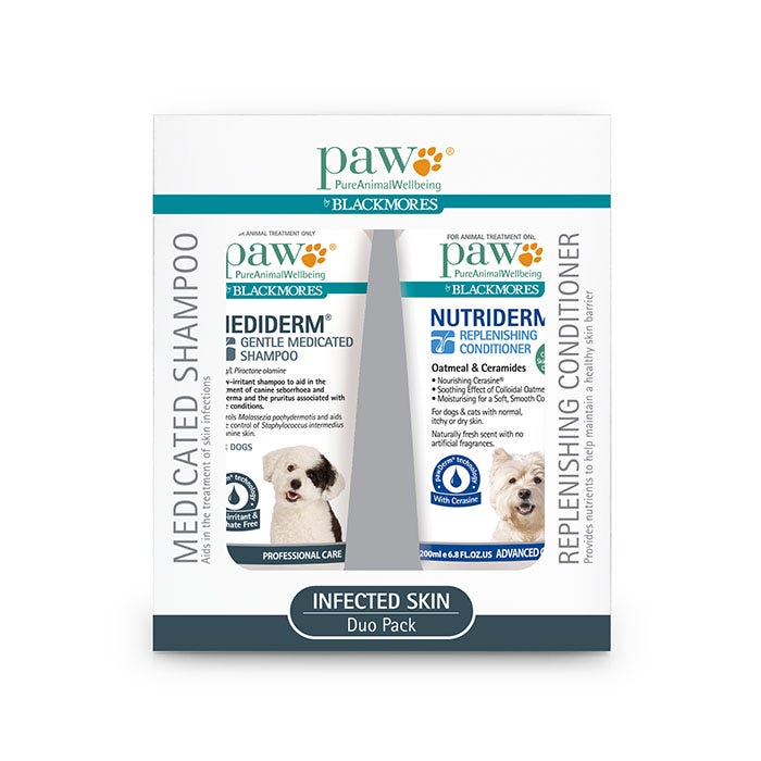 Paw Medi Nutriderm Duo Pack Dog Shampoo Conditionr 200mlx2