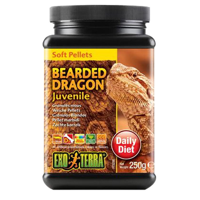 Exo Terra Soft Pellets Bearded Dragon Food Juvenile 250g Petbarn