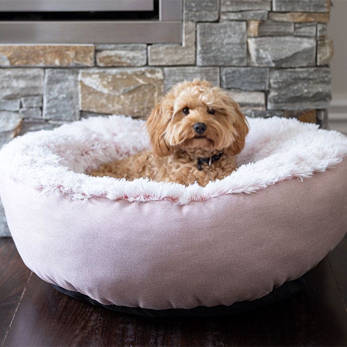 All Day Como Calming Donut Dog Basket Pink M 70x70x33cm Petbarn