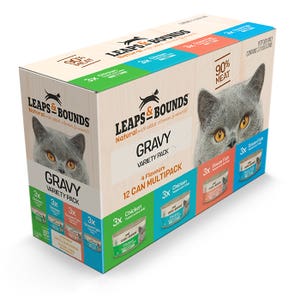 Leaps & Bounds Variety Pack Gravy Cat Can 85gx12