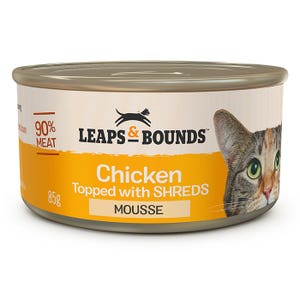 Leaps & Bounds Chicken Mousse Top with Chicken Cat Can 85gx12