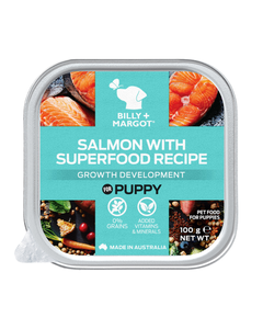 Billy & Margot Salmon Superfood Puppy Food Tray 100gx9