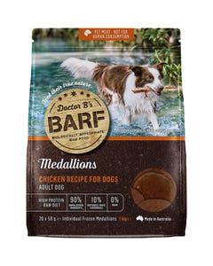Doctor B's Barf Medallions Chicken Recipe Adult Dog Food 1kg