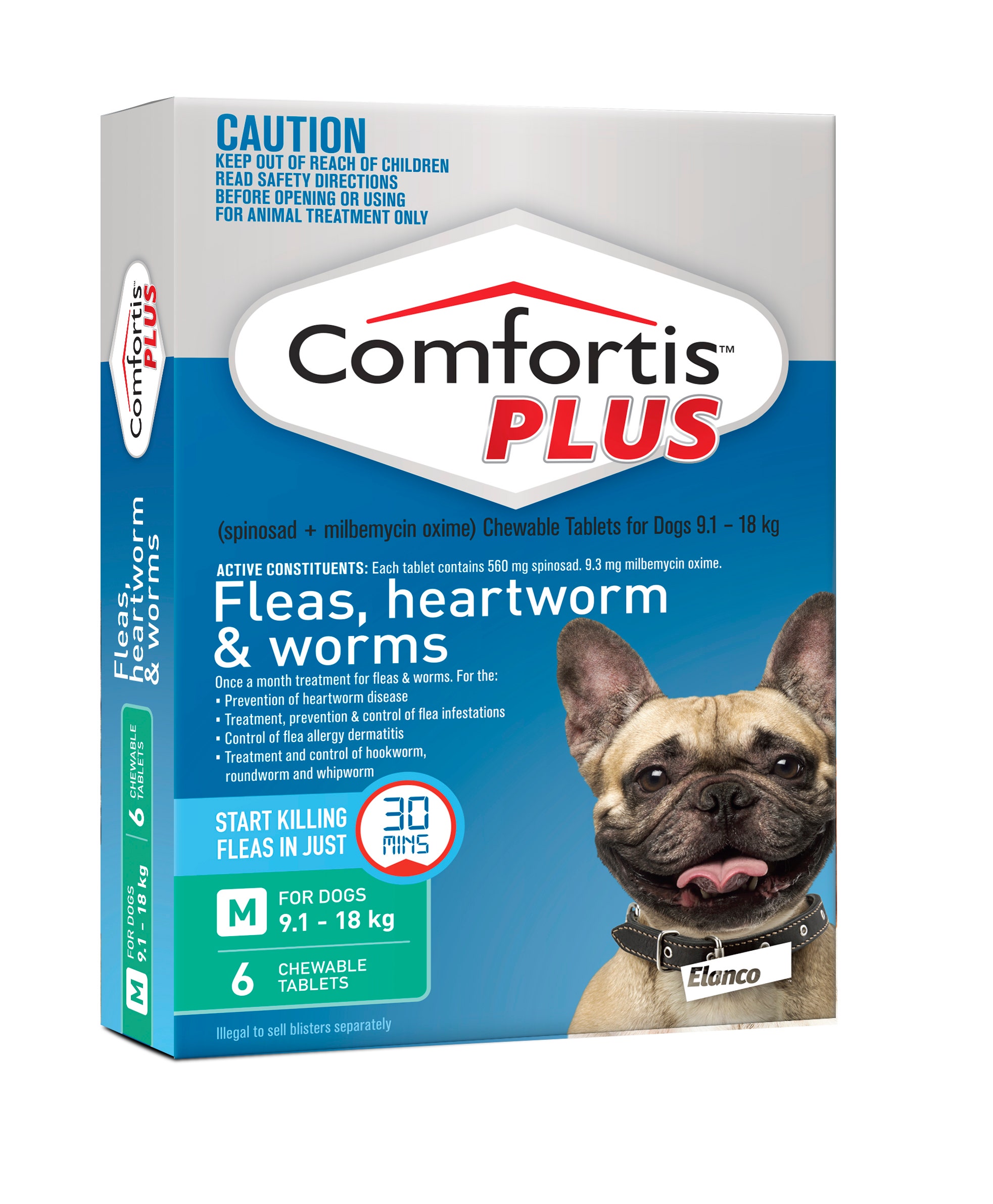 Comfortis Plus Green For Medium Dogs 6Pack