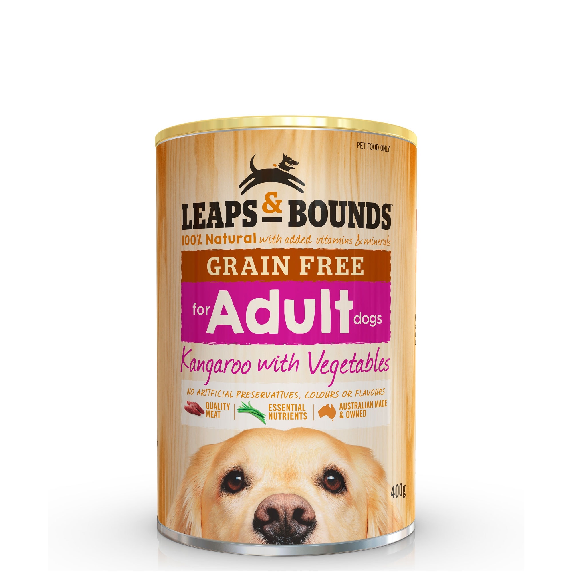 Leaps Bounds Grain Free Kangaroo Veg Dog Can 400gx12