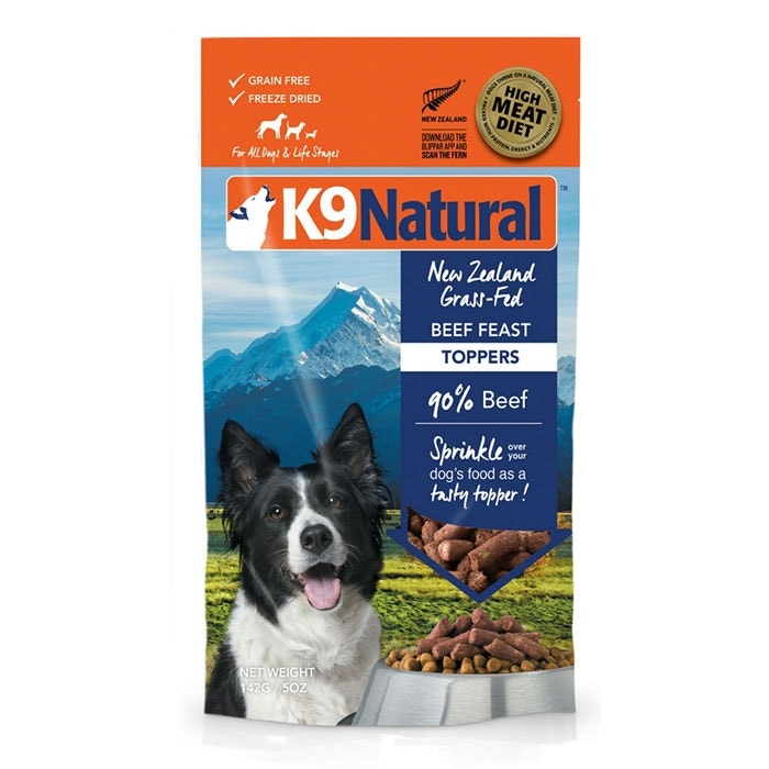 K9 Natural Freeze Dried Beef Topper Adult Dog Food 142g