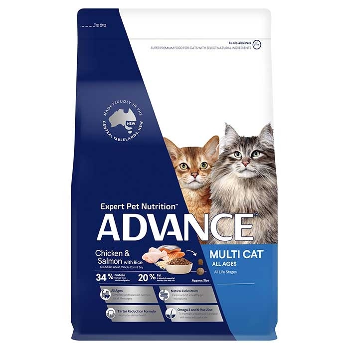 Advance Multi Cat Chicken and Salmon Adult Cat Food Petbarn
