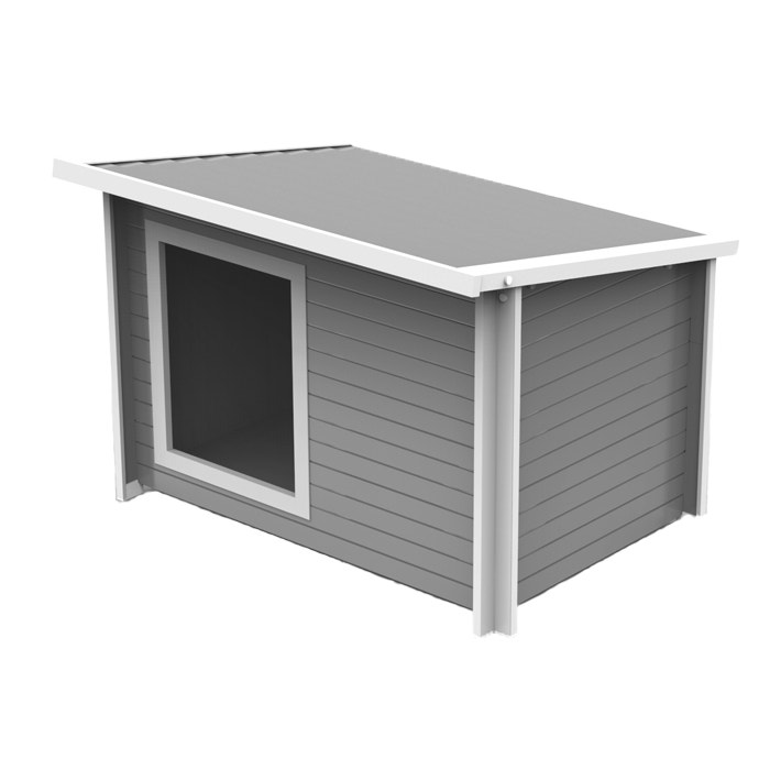 Ecoflex Rustic Lodge Dog Kennel Grey