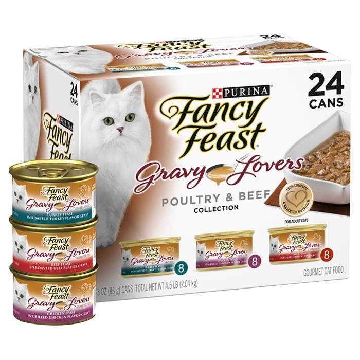 Fancy Feast Classic Poultry Beef Gravy Cat Food Can 85gx24 Petbarn