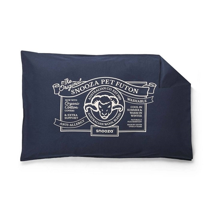 Snooza Organic Cotton Pet Futon Cover Blue Petbarn