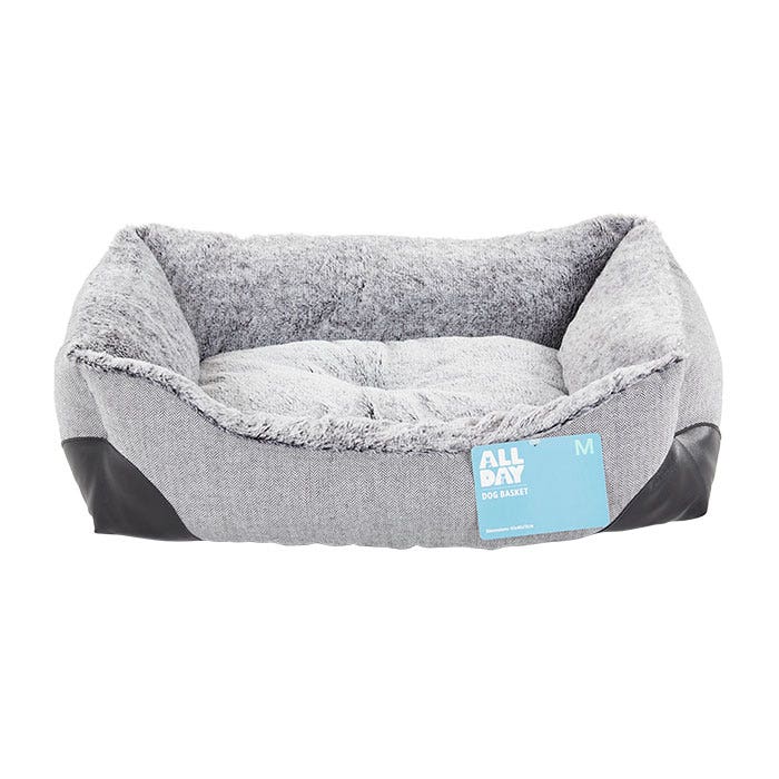 Grey on sale dog basket