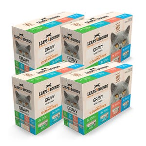 Leaps & Bounds Variety  Pack Gravy Cat Can 85g 12PK x 4