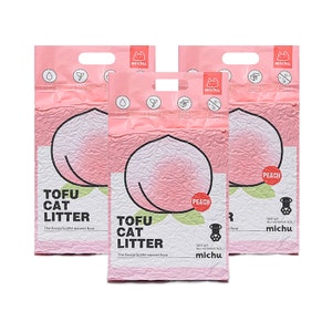 Michu Clumping Tofu Peach Cat Litter 6L x 3
