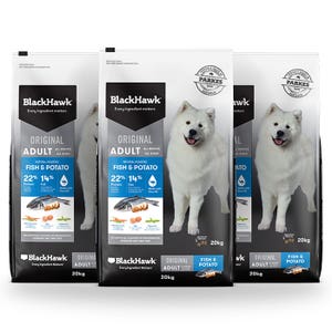 Black Hawk Fish And Potato Adult Dog Food 20kg x 3