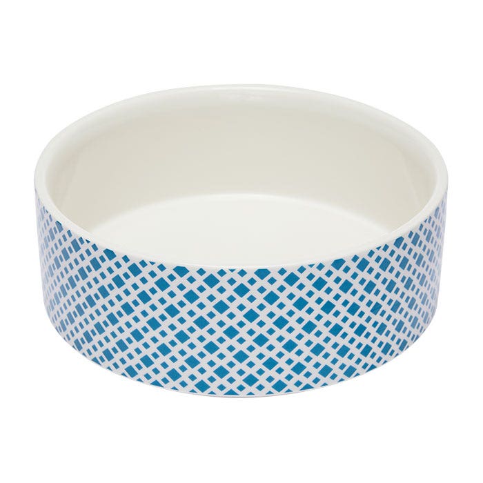 Harmony Ceramic Diamond Dog Bowl Teal