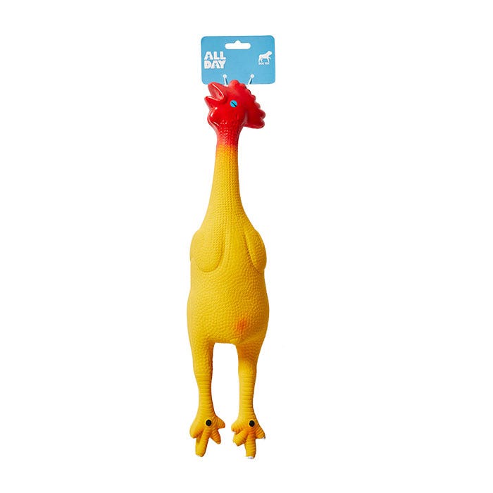 All Day Dog Toy Latex Yellow Chicken Large Petbarn