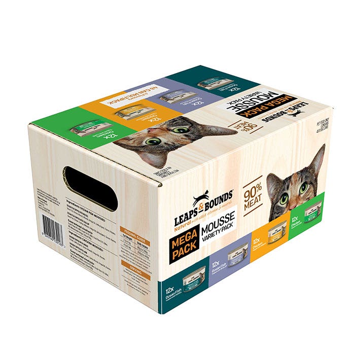 Leaps Bounds Mousse Wet Cat Food Variety Mega Pack 85gx48 Petbarn