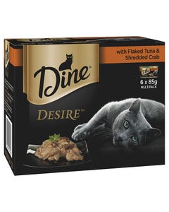 Dine Desire Flaked Tuna & Crab Cat Food 85gx24