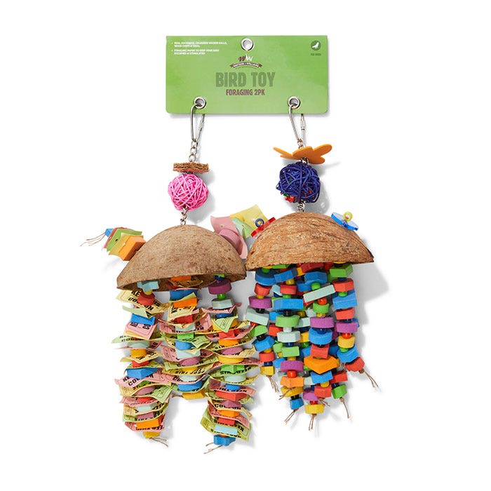 Watson Williams Half Coconus Wd Paper Bird Toy Multi 2PK Petbarn
