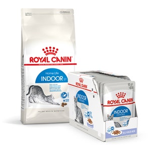 Royal Canin Indoor Cat Food 4kg & Royal Canin Indoor Jelly Wet Cat Food 85gx12