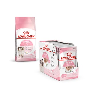 Royal Canin Kitten Food 400g & Royal Canin Loaf Wet Kitten Food 85gx12