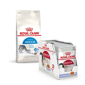 Royal Canin Indoor Cat Food 2kg & Royal Canin Instinctive Jelly Wet Cat Food 85gx12