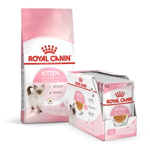 Royal Canin Kitten Food 4kg & Royal Canin Jelly Wet Kitten Food 85gx12