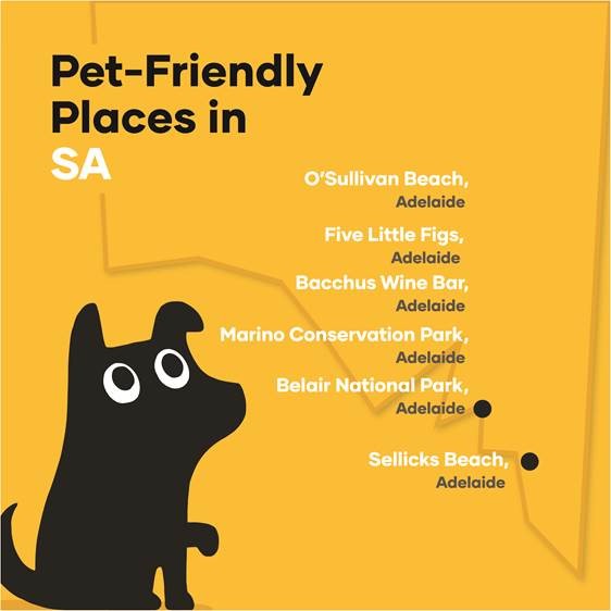 Map of dog-friendly places in South Australia