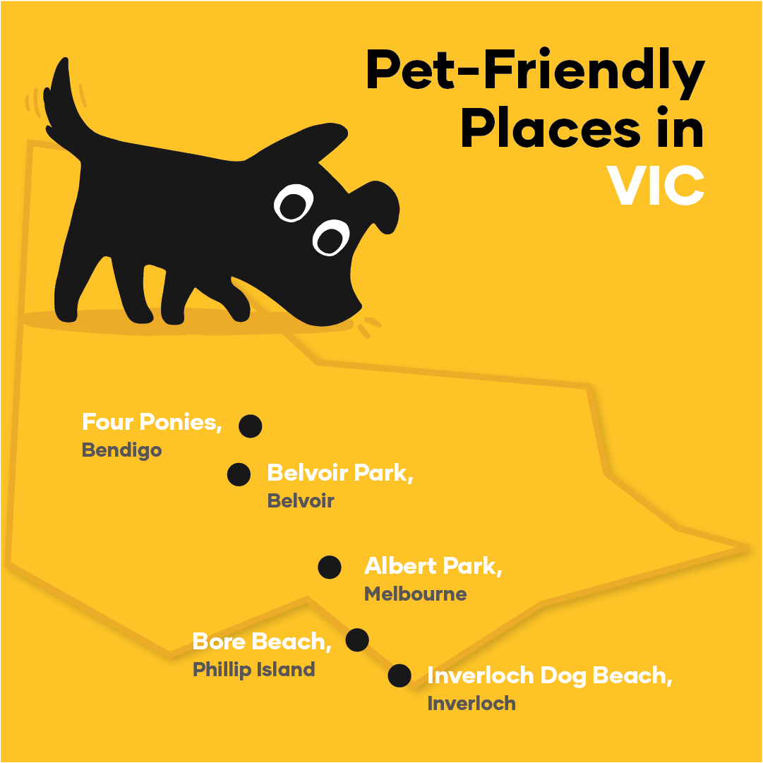 Map of pet-friendly places in Victoria