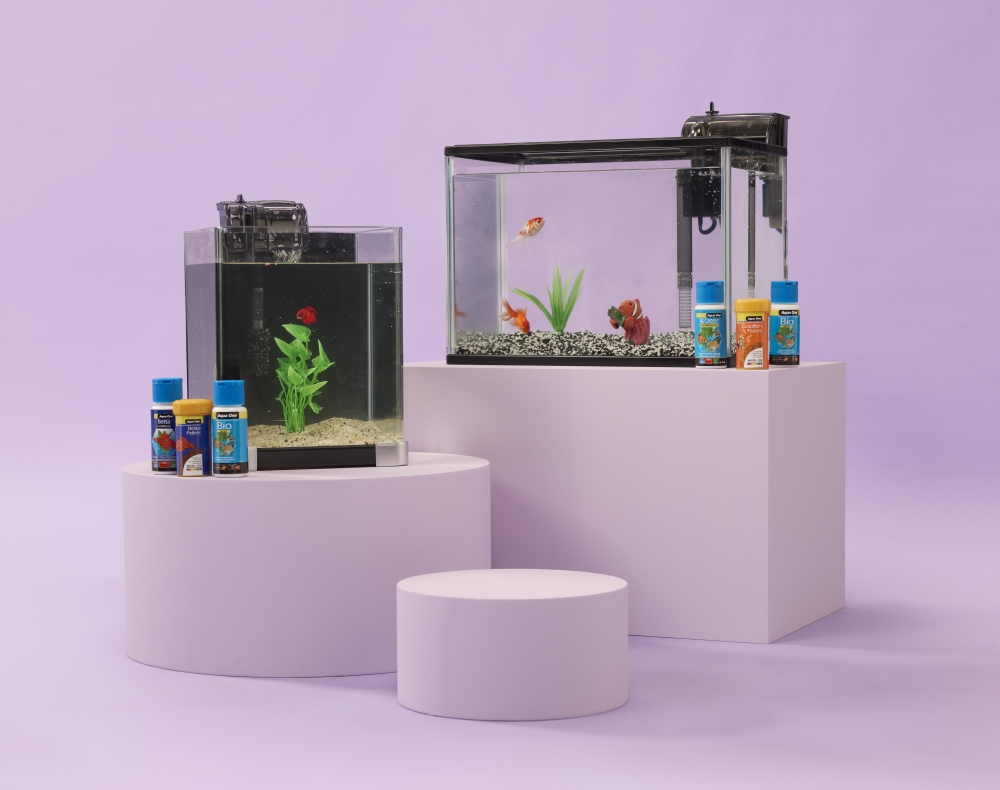 The Betta fish and Goldfish learner tank set ups. Available from Petbarn.